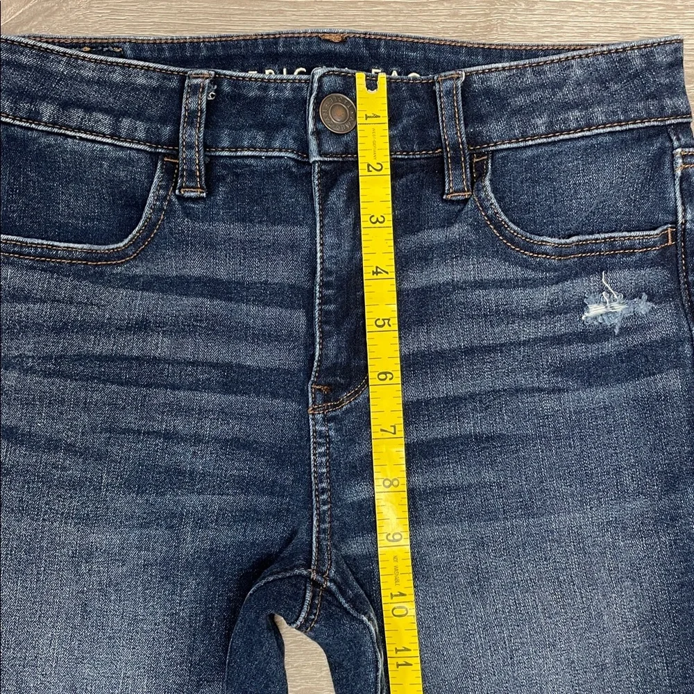 NWOT American Eagle The Dream Jean Hi Rise Jegging Distressed Hem 4